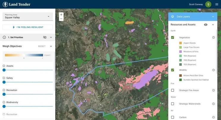 Vibrant Planet's Land Tender tool