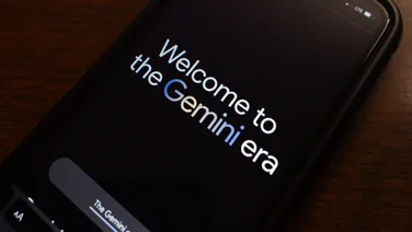 Google Gemini website seen on smartphone screen