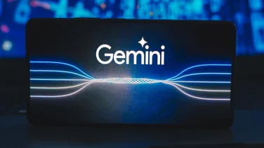 Google Gemini logo is displayed on a smartphone screen