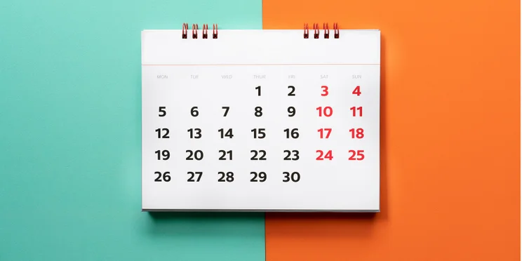 a calendar showing a month of the year