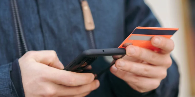 An iPhone and credit card