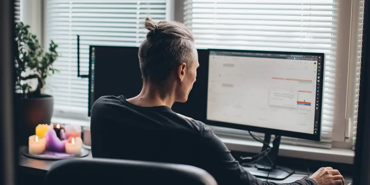 A man working from home