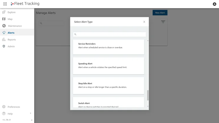 The GPS Insight interface creates alerts.