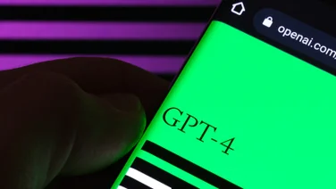 ChatGPT and GPT-4 logo seen on the screen of smartphone