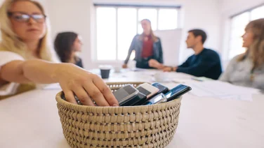 Phones in a basket