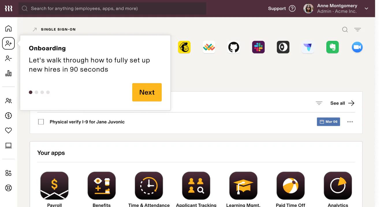 Rippling HR software onboarding features screenshot
