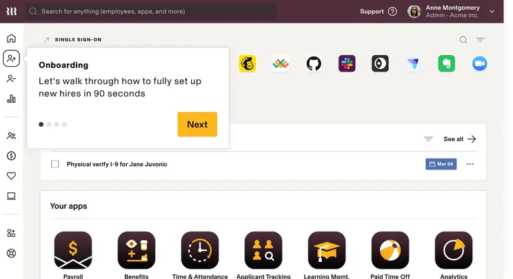 Rippling HR software onboarding features screenshot