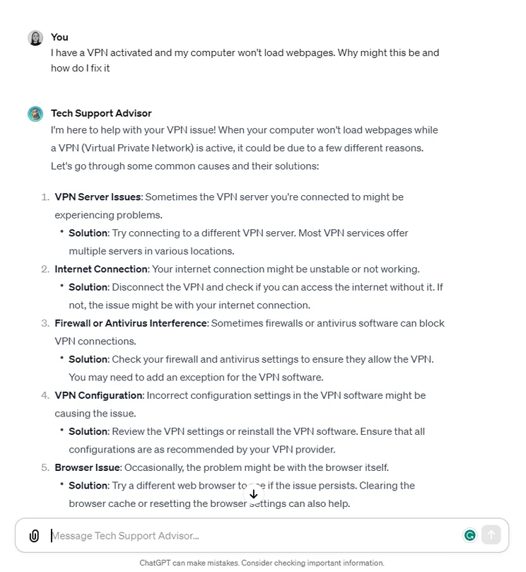 Tech support gpt bot