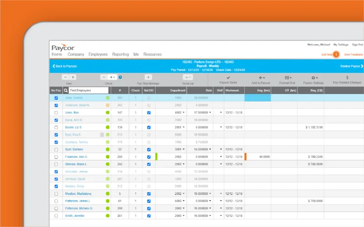 Paycor payroll features