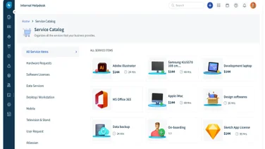 Screenshot of Freshservice home screen showing IT asset tracking options