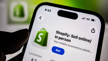 Shopify's mobile app on a phone