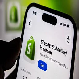 Shopify's mobile app on a phone