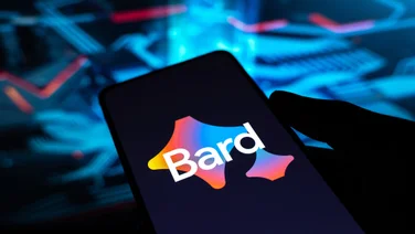 Google Bard logo on smartphone