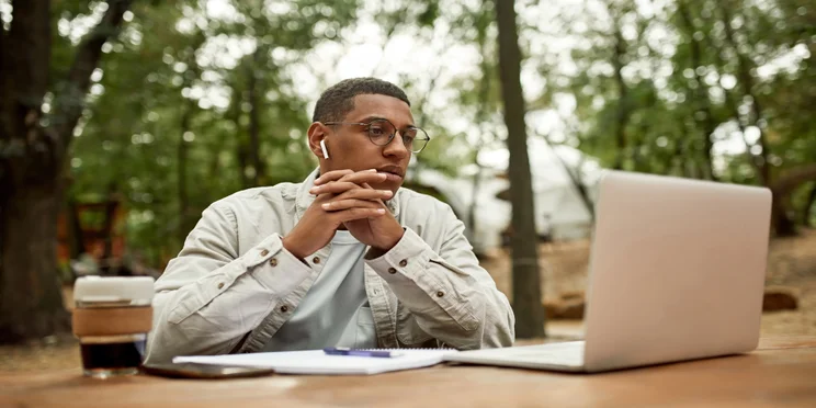Man working remotely