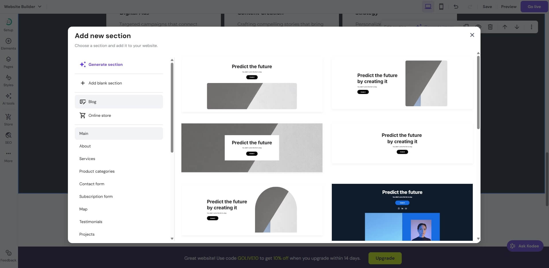 Hostinger adding new section