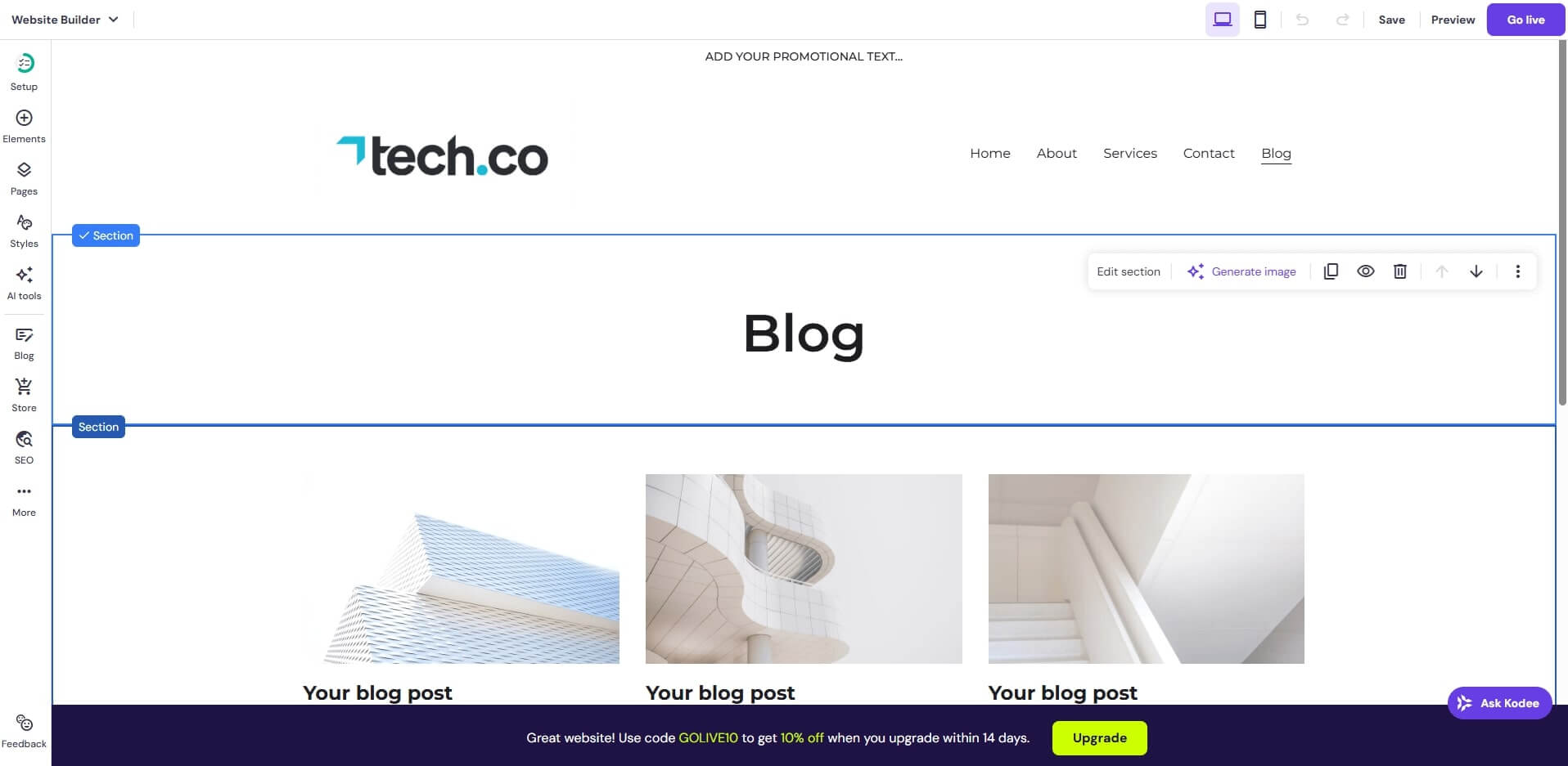 Hostinger lets users add a blog to their website with a few clicks.
