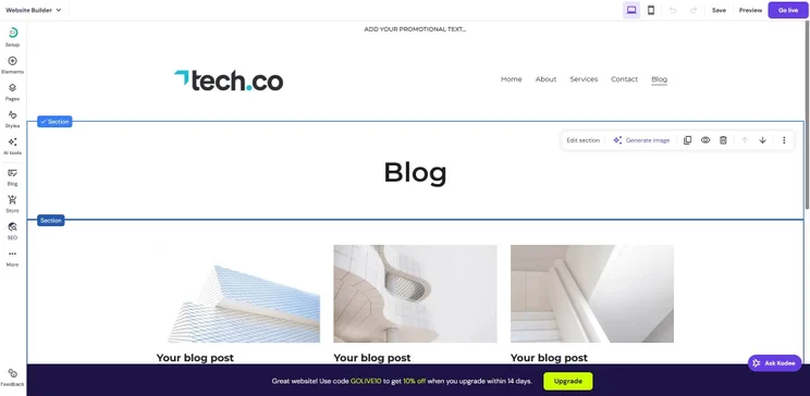 Hostinger lets users add a blog to their website with a few clicks.