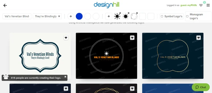 designhill logoggenerator suggestions