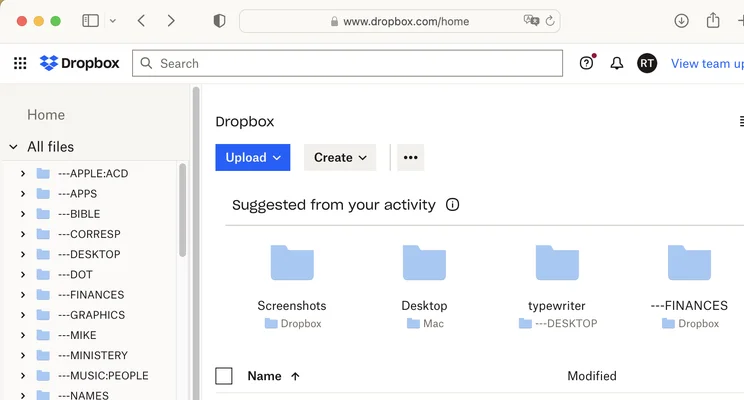 Dropbox Interface