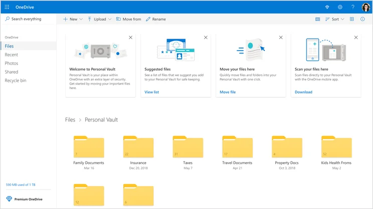 Microsoft OneDrive Interface