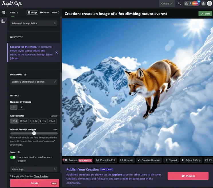 Nightcafe Image Generator