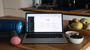 ChatGPT on desktop next to exercise material