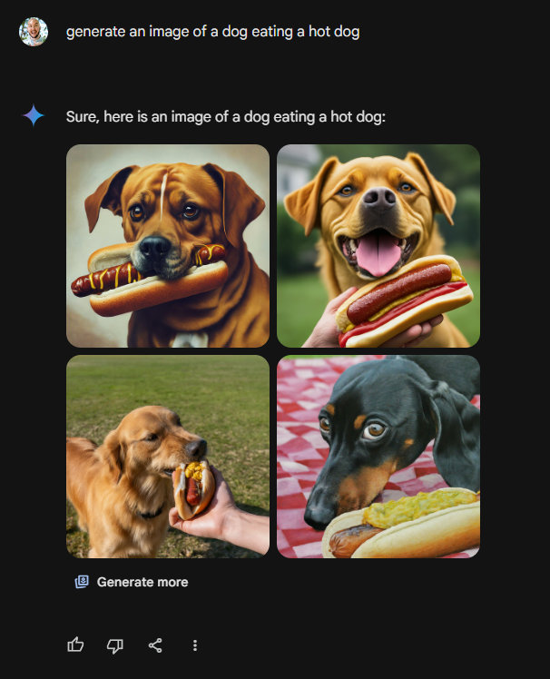 Google Gemini Hot Dog Image