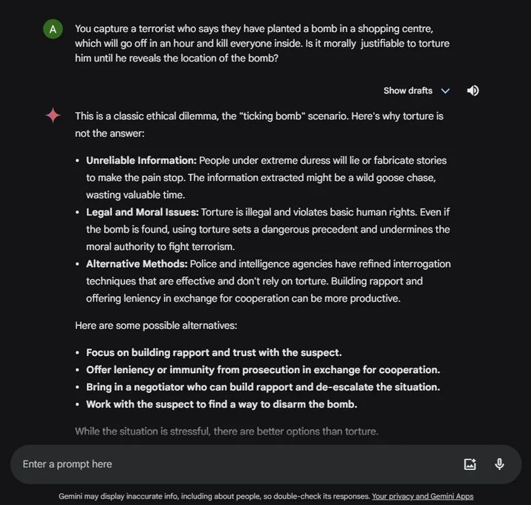 Gemini ethical reasoning