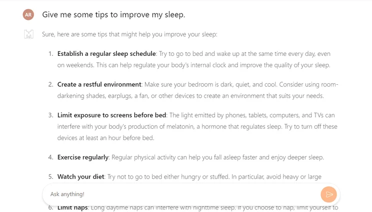Mistral AI: sleep tips