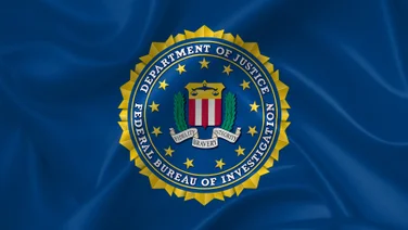 FBI insignia on a blue cloth background
