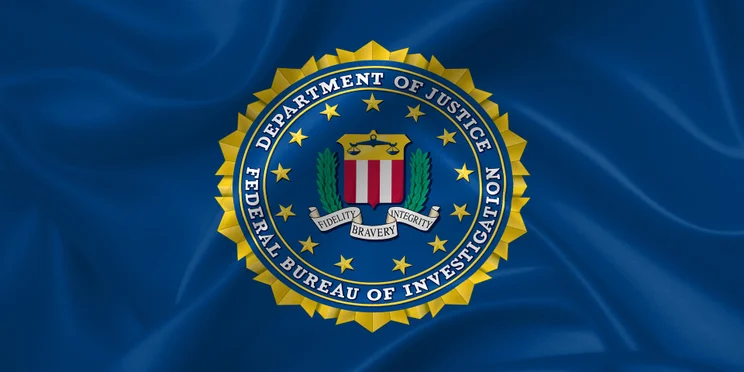 FBI insignia on a blue cloth background