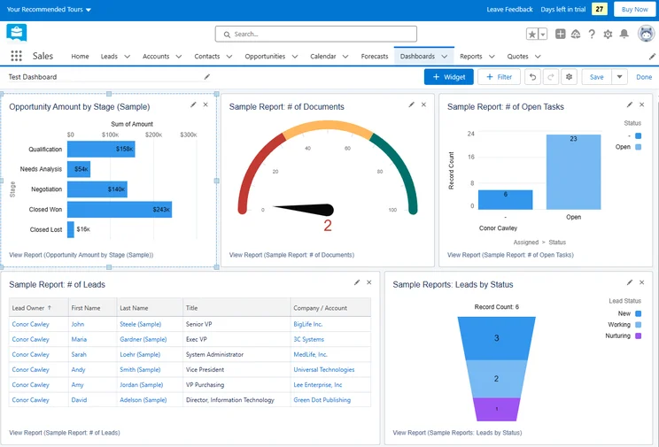Salesforce Custom Dashboard (March 2024)