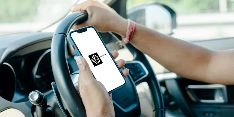 Ideogram on Mobile in a Car