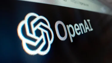 OpenAI logo on web browser screen with URL bar