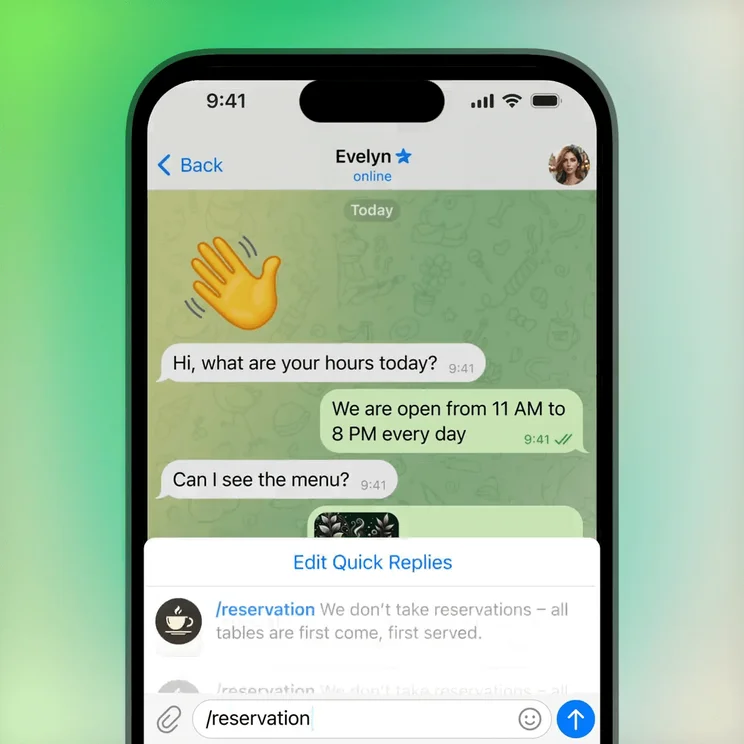 Telegram Business: Quick Reply