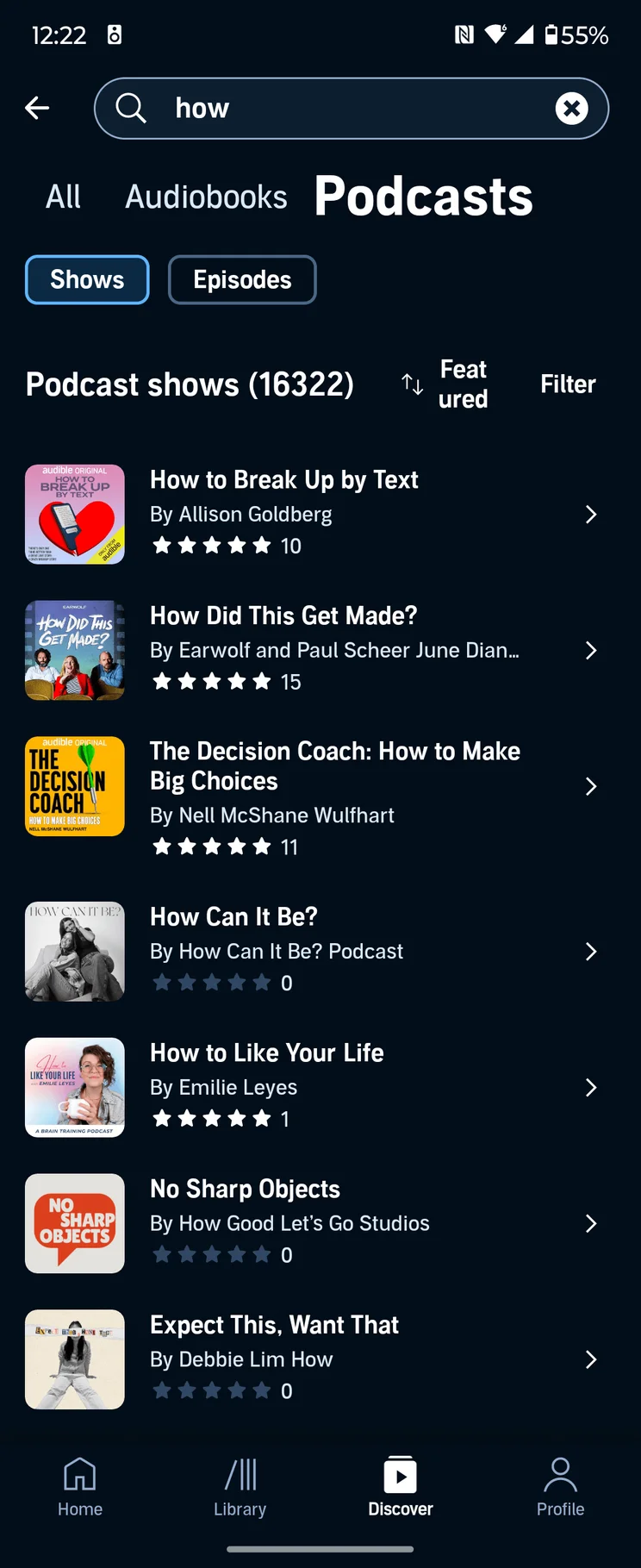 Audible Podcast Search