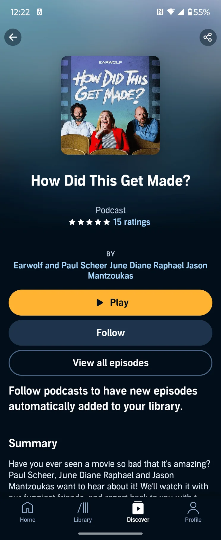 Audible Podcast View