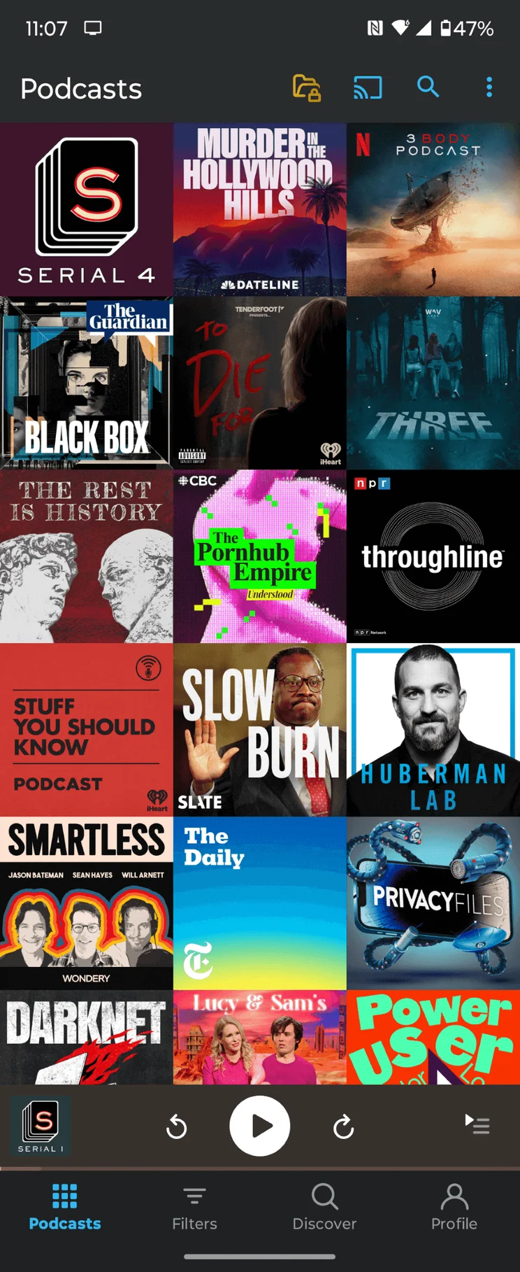 Pocket Casts Podcasts List