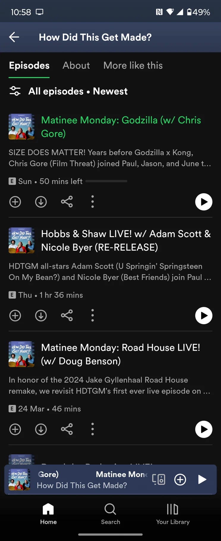 Spotify Podcast Episode List