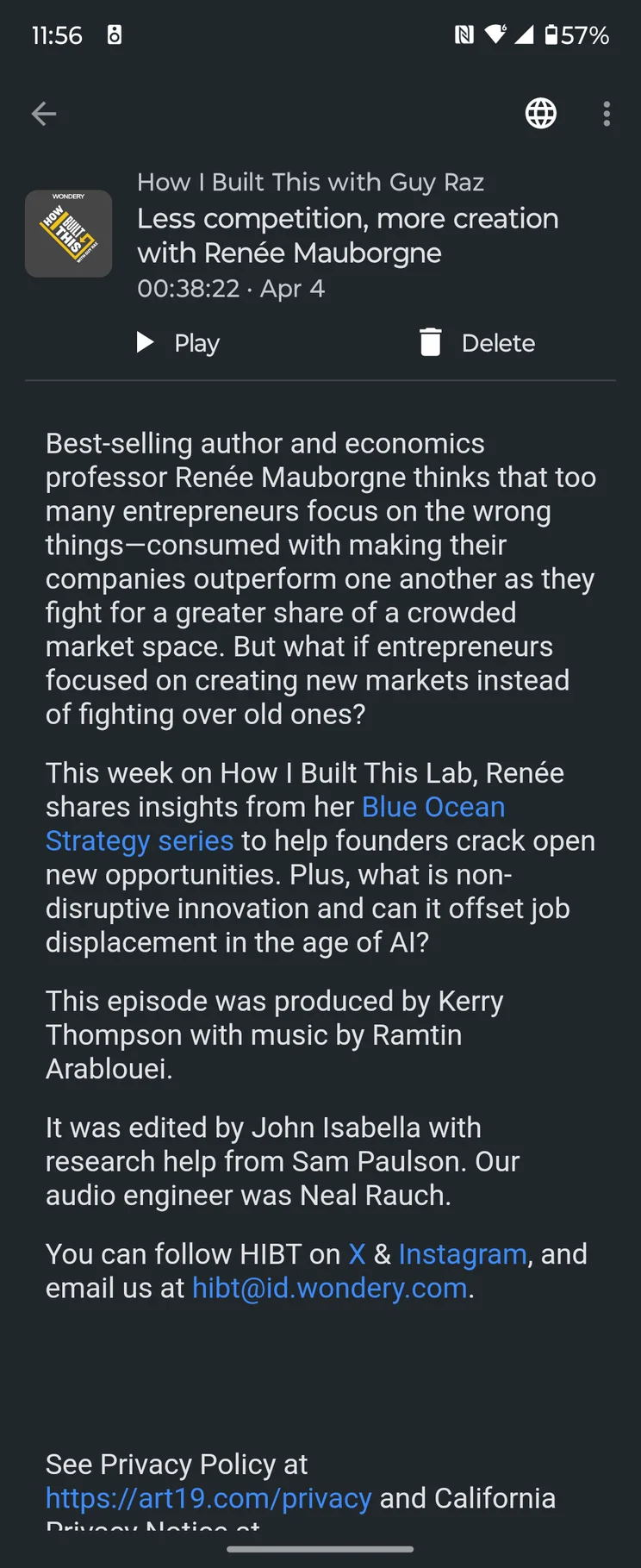 AntennaPod Episode Description