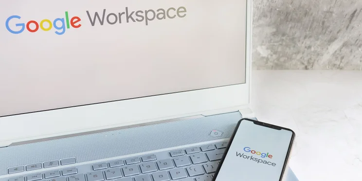 Google Workspace on a phone and desktop