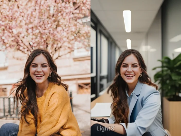 Professional headshots created by LightX