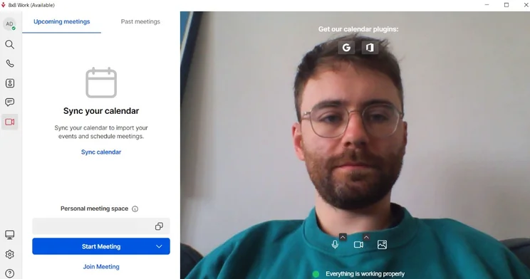 8X8's video calling capabilities on full display. Image: Tech.co