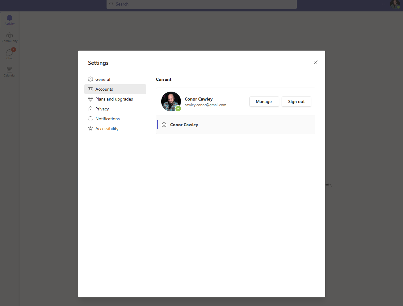 Microsoft Teams Profile