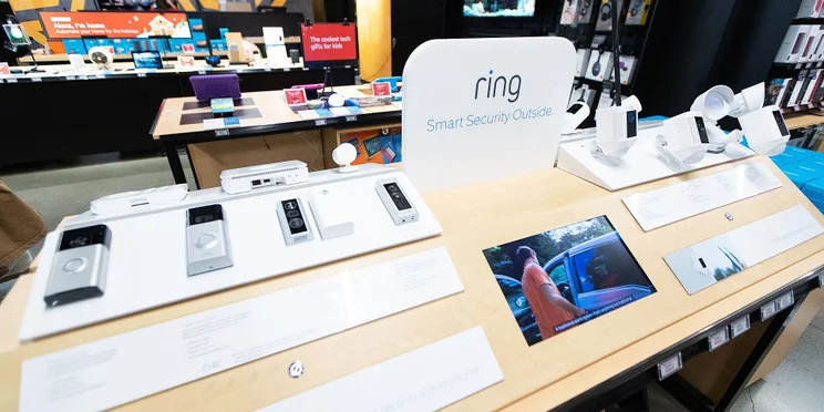 Amazon Ring cameras in a store display