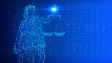 Woman holding a balancing scale