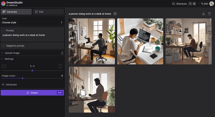 DreamStudio Interface