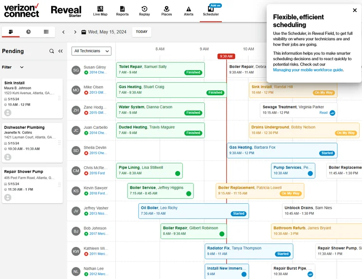 Verizon Connect Reveal Scheduler