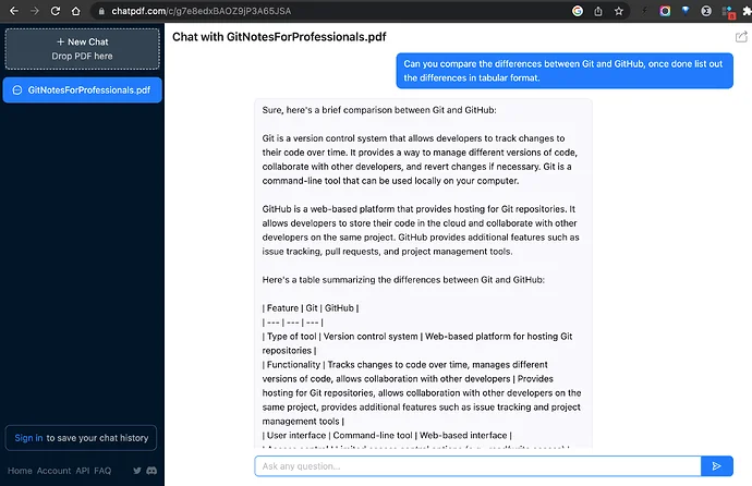 ChatGPT PDF summarizer feature