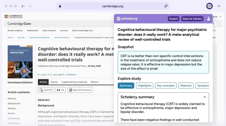 Scholarcy screenshot